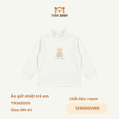 ÁO GIỮ NHIỆT TINN BABY CỔ 3P CHẤT PETIT DÀY CHO BÉ