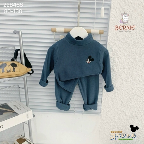 BỘ NHUNG TĂM CỔ 3P UNISEX CHO BÉ