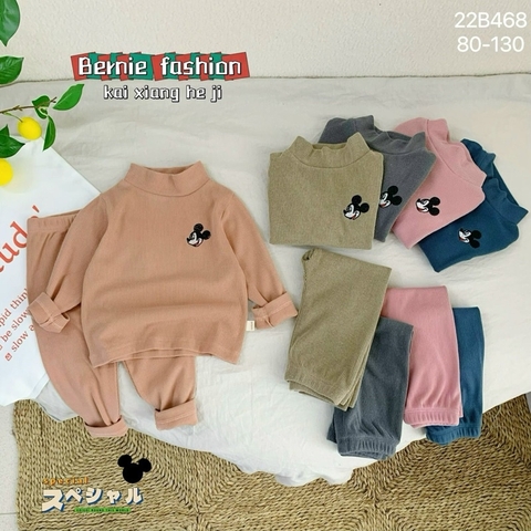 BỘ NHUNG TĂM CỔ 3P UNISEX CHO BÉ