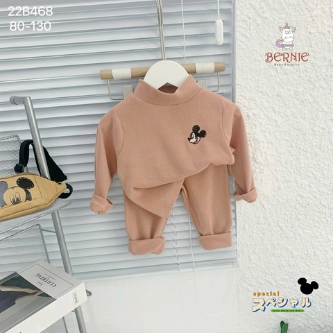 BỘ NHUNG TĂM CỔ 3P UNISEX CHO BÉ