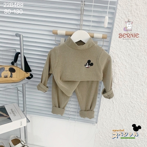 BỘ NHUNG TĂM CỔ 3P UNISEX CHO BÉ