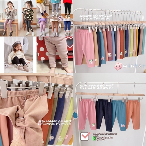 SET 4 QUẦN LEGGING LÓT LÔNG CHO BÉ