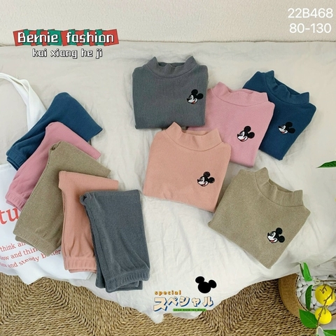 BỘ NHUNG TĂM CỔ 3P UNISEX CHO BÉ