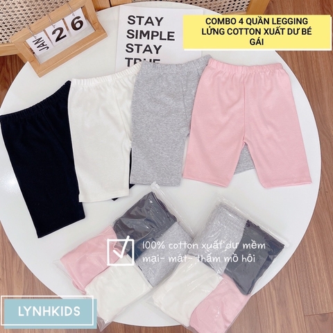 SET 4 QUẦN LEGGING LỬNG CHO BÉ