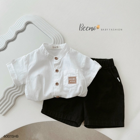 BỘ SƠ MI CỔ TÀU PHỐI TÚI BEEMO KIDS