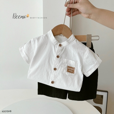 BỘ SƠ MI CỔ TÀU PHỐI TÚI BEEMO KIDS