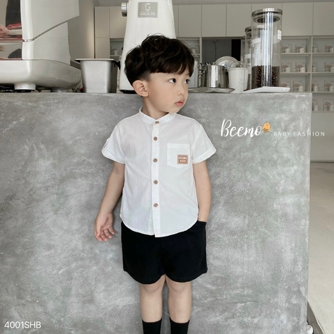 BỘ SƠ MI CỔ TÀU PHỐI TÚI BEEMO KIDS