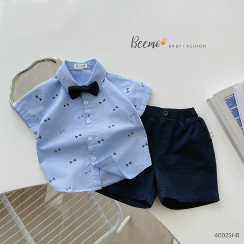 SET BỘ SƠ MI IN XOẢ KÈM NƠ