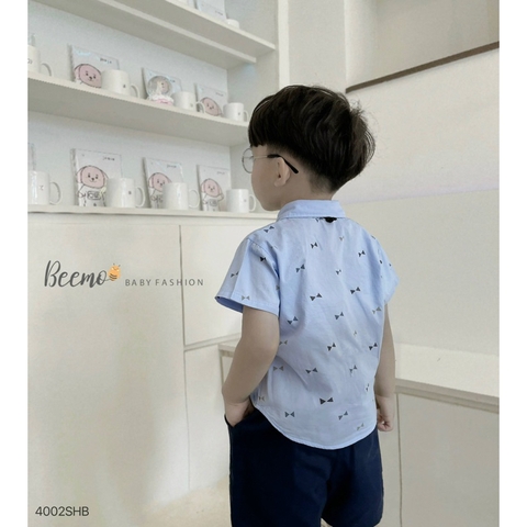 SET BỘ SƠ MI IN XOẢ KÈM NƠ