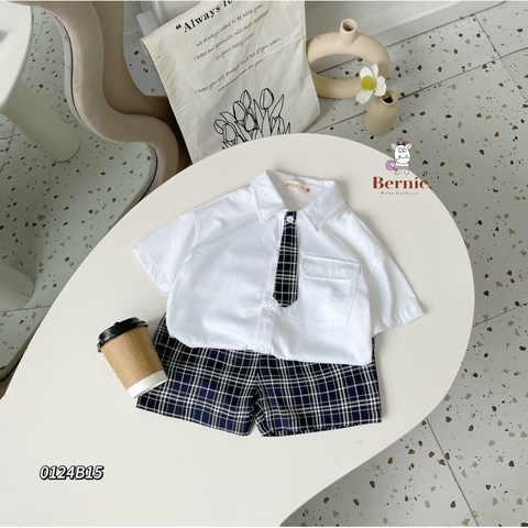 SET BỘ SƠ MI QUẦN KẺ CÀ VẠT MẪU MỚI