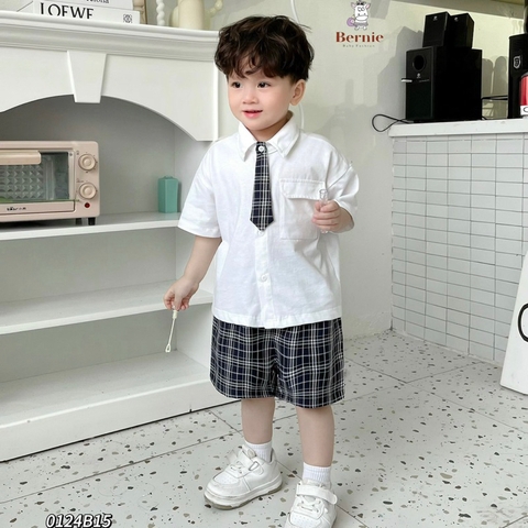 SET BỘ SƠ MI QUẦN KẺ CÀ VẠT MẪU MỚI