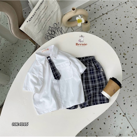 SET BỘ SƠ MI QUẦN KẺ CÀ VẠT MẪU MỚI
