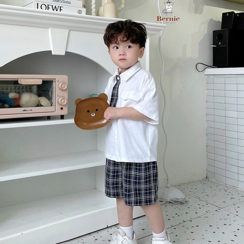 SET BỘ SƠ MI QUẦN KẺ CÀ VẠT MẪU MỚI