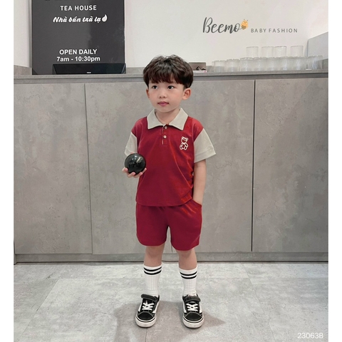 SET BỘ POLO CỘC TAY BEEMO IN GẤU