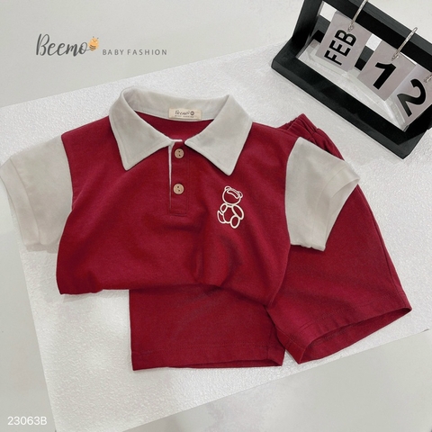 SET BỘ POLO CỘC TAY BEEMO IN GẤU