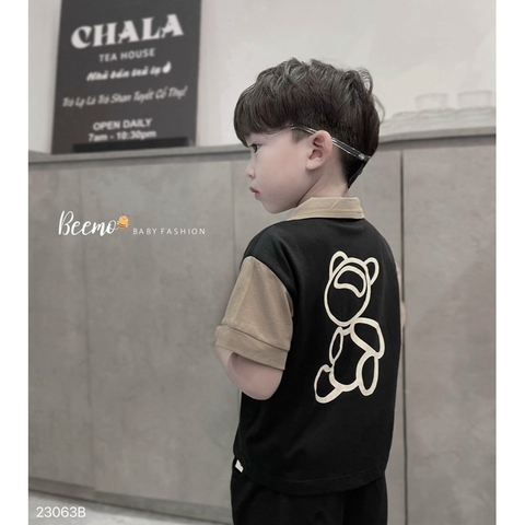 SET BỘ POLO CỘC TAY BEEMO IN GẤU