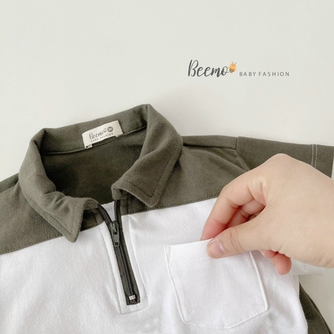 BỘ POLO PHỐI KHOÁ CỘC TAY CHO BÉ