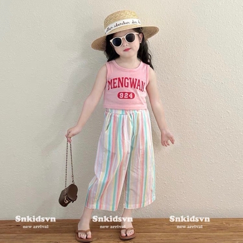 SET BỘ CROTOP HỒNG MIX QUẦN SUÔNG KẺ