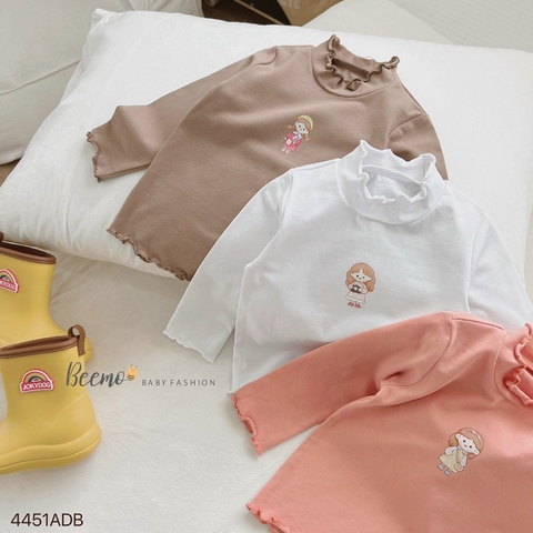 ÁO DÀI TAY COTTON VIỀN BÈO CHO BÉ