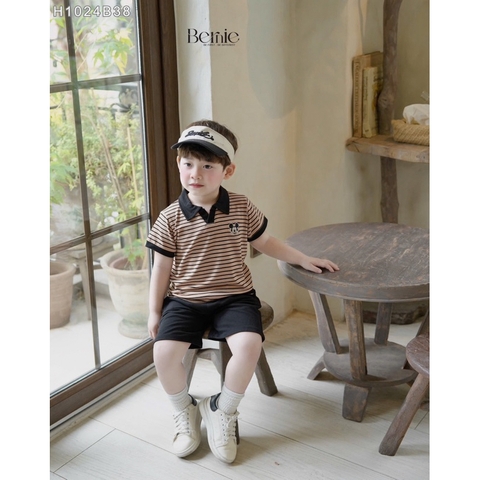 SET POLO KẺ NÂU THÊU MICKEY