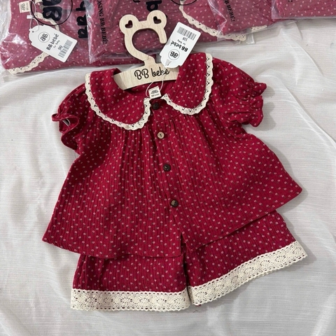 SET BABYDOLL ĐỎ XÔ MUSIN