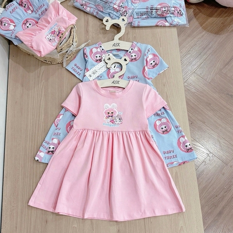SET 2 VÁY BABYDOLL XANH HỒNG