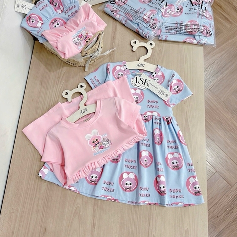 SET 2 VÁY BABYDOLL XANH HỒNG