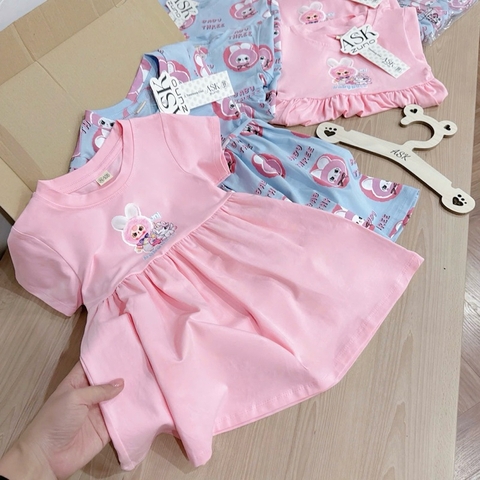SET 2 VÁY BABYDOLL XANH HỒNG