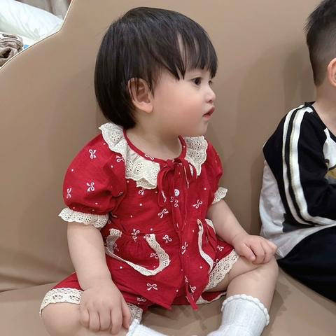 SET BỘ HOMEWEAR ĐỎ BÉ GÁI