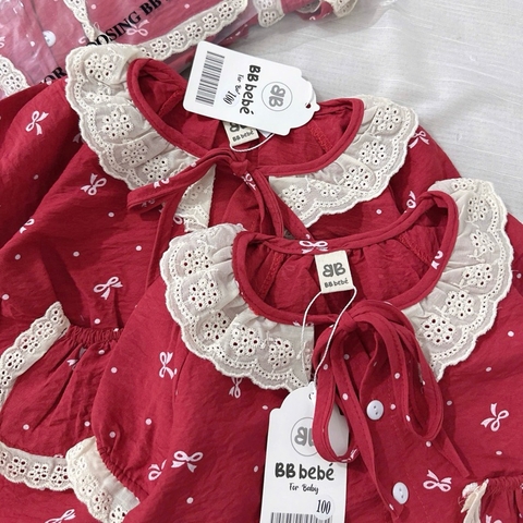 SET BỘ HOMEWEAR ĐỎ BÉ GÁI
