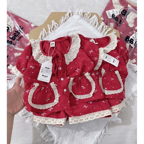 SET BỘ HOMEWEAR ĐỎ BÉ GÁI