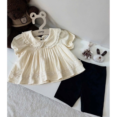 SET ÁO BABYDOLL CỔ SEN MIX QUẦN LEGGING