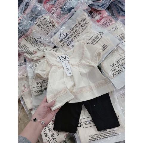 SET ÁO BABYDOLL CỔ SEN MIX QUẦN LEGGING