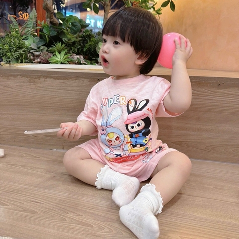 SET 2 BỘ CỘC TAY COTTON XƯỚC BÉ GÁI