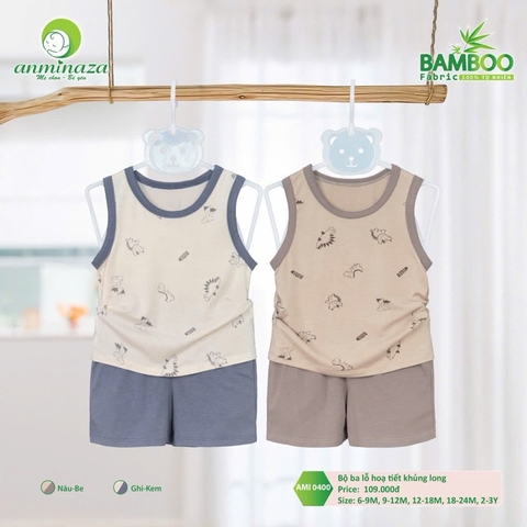 BỘ BA LỖ IN HÌNH KHỦNG LONG HÃNG ANMINAZA CHO BÉ