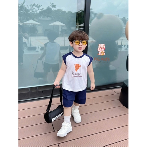 BỘ TANK TOP PHỐI MÀU CHEESE CHO BÉ