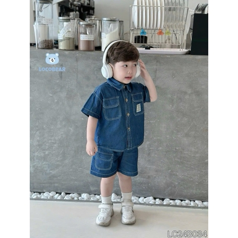 BỘ SƠ MI BÒ HÃNG LOCO BEAR SIÊU MỀM CHO BÉ