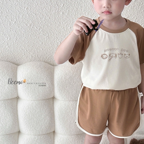BỘ CỘC TAY RAGLAN COTTON IN HÌNH CHO BÉ