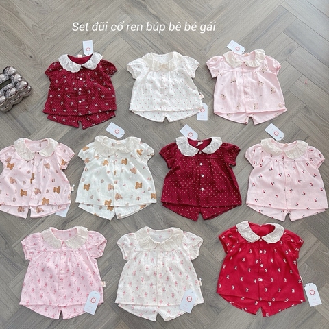 BỘ BABYDOLL CỔ REN CHO BÉ