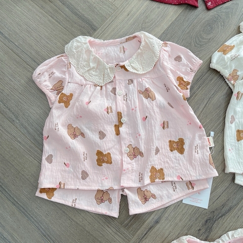 BỘ BABYDOLL CỔ REN CHO BÉ