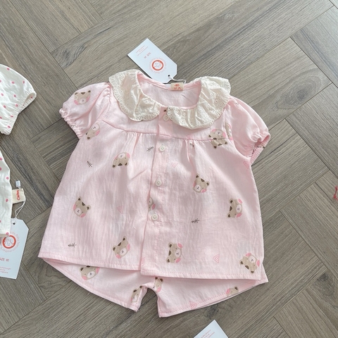 BỘ BABYDOLL CỔ REN CHO BÉ