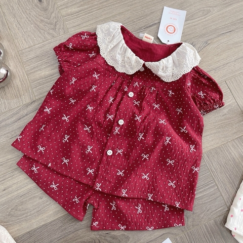 BỘ BABYDOLL CỔ REN CHO BÉ