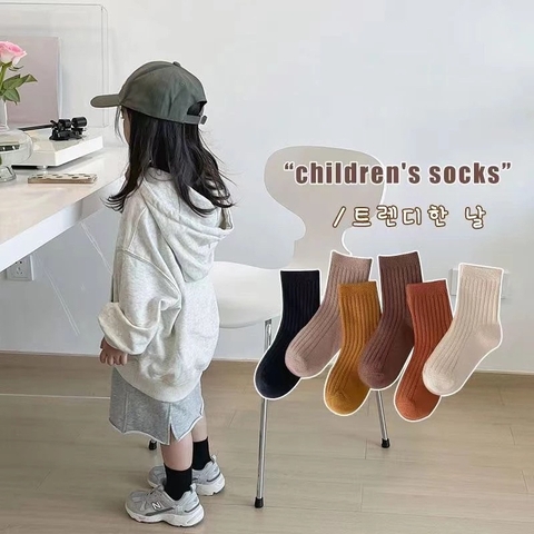 SET 5 ĐÔI TẤT TRƠN CỔ CAO CHO BÉ