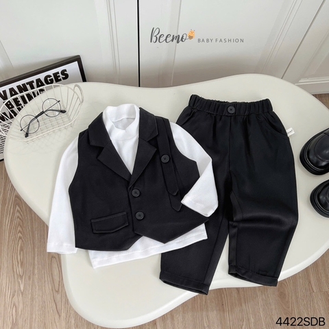 SET GILE CỔ VEST PHỐI ĐAI 3 CHI TIẾT