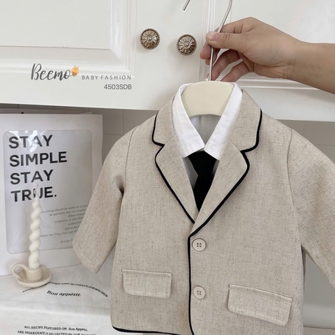 SET VEST 2 MÀU PHỐI VIỀN KÈM CÀ VẠT