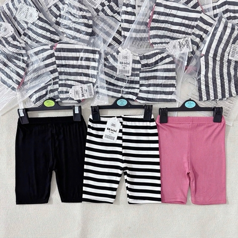 SET 3 QUẦN LEGGING ĐÙI ĐEN HỒNG KẺ