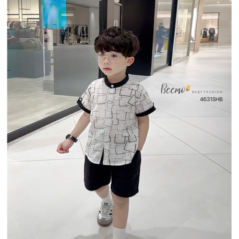 BỘ SƠ MI ĐŨI XƯỚC CỔ TÀU CHO BÉ