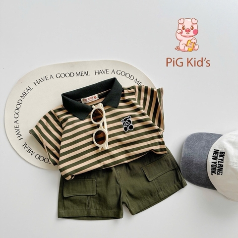 BỘ POLO PIG KID CỘC TAY
