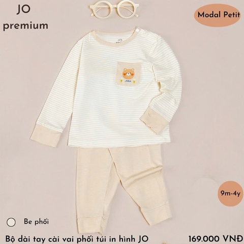 JO - BỘ DÀI TAY PHỐI TÚI CHẤT PETIT CHO BÉ