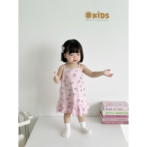 VÁY HAI DÂY KITTY SIÊU XINH CHO BÉ